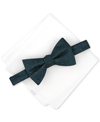 Мужской комплект с галстуком-бабочкой в горошек и однотонным нагрудным платком Brookes, созданный для Macy's Alfani
