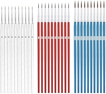 30 мини-кистей для рисования: тонкие кисти размеров #0, #00, #000 для акварели, акрила и миниатюрной живописи Peutier