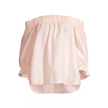 Льняная блузка с открытыми плечами Gruner Harshman, Plus Size