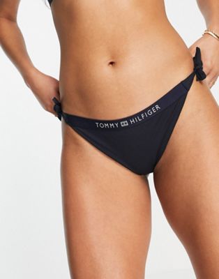 Темно-синие плавки бикини с логотипом Tommy Hilfiger и завязкой по бокам Tommy Hilfiger