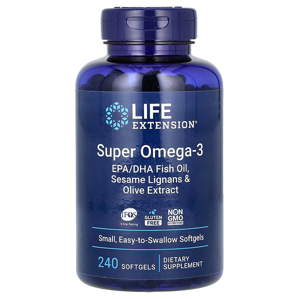 Супер Омега-3, 240 мягких капсул Life Extension