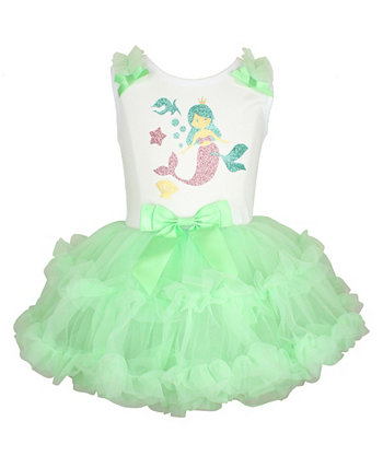 Платье для маленьких девочек с принтом русалки и морских существ с оборками и юбкой-пачкой Popatu