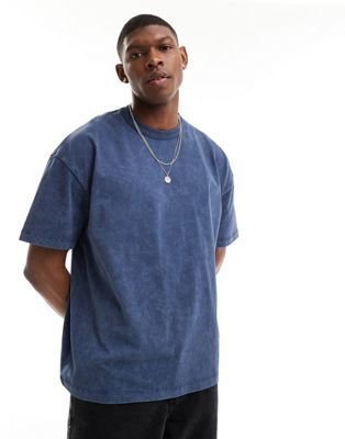 ASOS DESIGN heavyweight oversized t-shirt in washed blue ASOS DESIGN