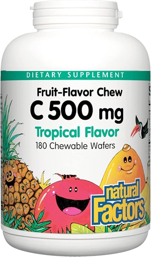 Natural Factors C-500 мг Тропический - 500 мг - 180 жевательных вафель Natural Factors