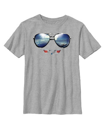 Boy's Top Gun Aviator Sunglasses Reflection Logo  Child T-Shirt Paramount Pictures