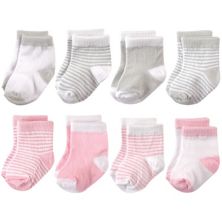Хлопковые носки Hudson для новорожденных девочек и махровые носки, светло-розовый, серый Hudson Baby