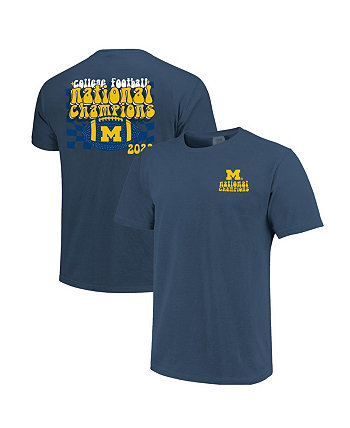 Men's Navy Michigan Wolverines College Football Playoff 2023 National Champions Groovy Comfort Colors T-shirt Image One
