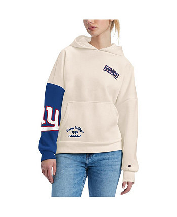 Женский кремовый пуловер с капюшоном Royal New York Giants Harriet Tommy Hilfiger