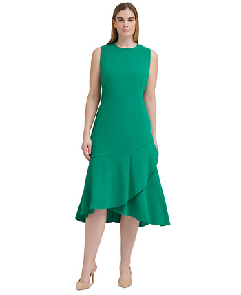 Women's Flounce-Hem Sleeveless Midi Dress Calvin Klein