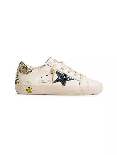 Детские Кроссовки GOLDEN GOOSE Super Star с кожаным верхом и блестящей звездой GOLDEN GOOSE