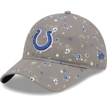 Женская регулируемая шляпа New Era Graphite Indianapolis Colts с цветочным принтом 9TWENTY New Era