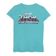Футболка Marvel Thor Love And Thunder с металлическим логотипом для девочек 7–16 лет Marvel