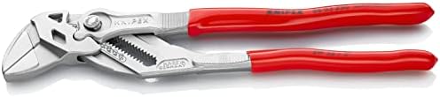 KNIPEX Pliers Wrench, Chrome-Plated, 250 mm, Grips Continuously Up to 52 mm, Fine Adjustment by Button Push, Adjustable Wrench, 86 03 250 Knipex