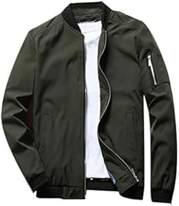 Lavnis Men's Flight Bomber Jacket Lightweight Softshell Coat Sportwear Zipper Windbreaker Lavnis