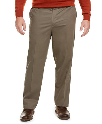 Мужские большие и высокие фирменные роскошные эластичные брюки цвета хаки со складками Lux Classic Dockers
