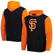 Мужской пуловер с капюшоном Stitches черного/оранжевого цвета San Francisco Giants Team Stitches