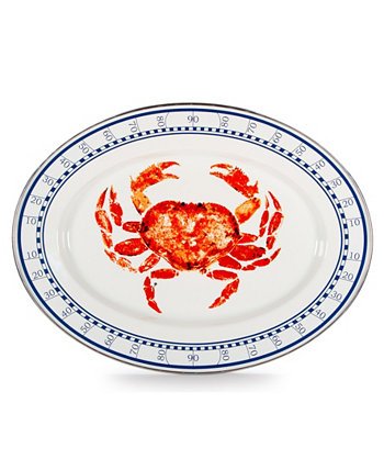 Коллекция эмалированной посуды Crab House Овальное блюдо 16 x 12 дюймов Golden Rabbit