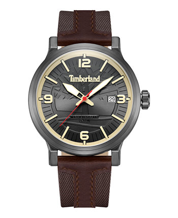 Мужские кварцевые часы Westerly темно-коричневые кожаные с нейлоновым ремешком, 46 мм Timberland