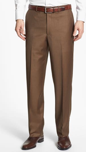 Роскошные шерстяные классические брюки с плоской передней частью Santorelli