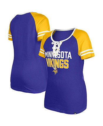 Женская фиолетовая футболка на шнуровке Minnesota Vikings реглан New Era
