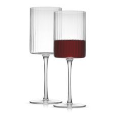JoyJolt, 2 упаковки бокалов для красного вина Elle с рифленым цилиндром JoyJolt