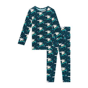 Little Girl's &amp; Girl's 2-Piece Ski Print Pajama Set Posh Peanut