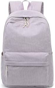 School Backpack for Teen Girls Bookbags Elementary High School Corduroy Laptop Bags Women Travel Daypacks (Strawberry Beige) Bluboon