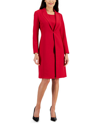 Women's Crepe Topper Jacket & Sheath Dress Suit, Regular and Petite Sizes Le Suit