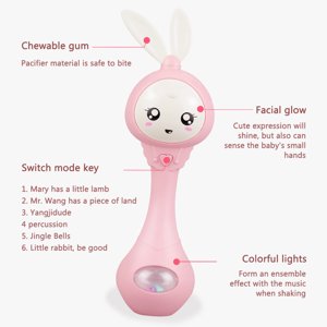 Baby Rattle Light Up Musical Musical Rhythm Stick Toys Baby Rattle Light Up Musical Infant Baby Musical Sensory Sound Toys Musical Rhythm Stick Educational Toys Keenso