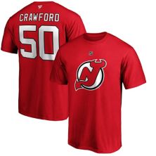 Мужская футболка с логотипом Fanatics Red New Jersey Devils Authentic Stack Name & Number с логотипом Кори Кроуфорд Fanatics