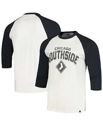 Мужская кремовая футболка Chicago White с рисунком Sox City Connect Crescent Franklin реглан с рукавом три четверти '47 Brand