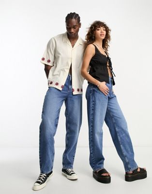 Мешковатые джинсы унисекс Reclaimed Vintage цвета винтажный индиго Reclaimed Vintage