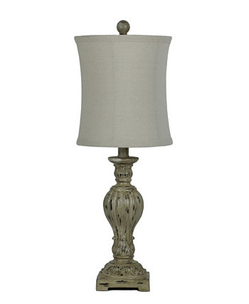 25-дюймовая настольная лампа в виде литого подсвечника в антикварном стиле с дизайнерским абажуром FANGIO LIGHTING
