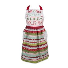 29&#34; Red and White Whisk Christmas Theme Skirt Apron with Side Pockets Contemporary Home Living