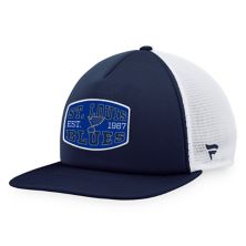 Men's Fanatics Branded Navy/White St. Louis Blues Foam Front Patch Trucker Snapback Hat Fanatics