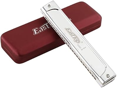 East top 24 Holes Tremolo Harmonica Key of C, Tremolo Mouth Organ Harmonica for Adults, Professionals and Students (T2406K-C) East top