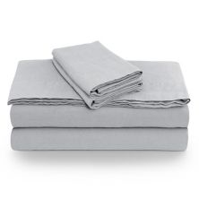 Tribeca Living European Flax Linen Extra Deep Pocket Sheet Set with Pillowcases Tribeca Living