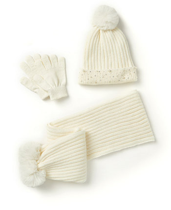 Украшенная шляпа-манжета, перчатки и шарф Rainbow Sugar Big Girls, набор из 3 предметов InMocean