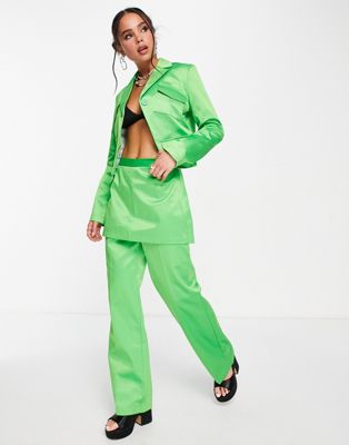 Атласная юбка-брюки COLLUSION зеленого цвета - часть комплекта Collusion