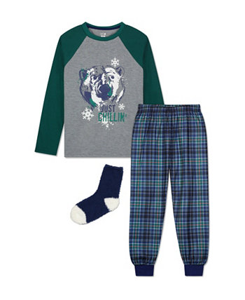 Комплект пижам для маленьких мальчиков, 2 шт., носки, 3 шт. Max & Olivia