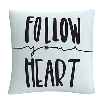 Типографская декоративная подушка 16x16 "Follow Your Heart" от ABC BALDWIN