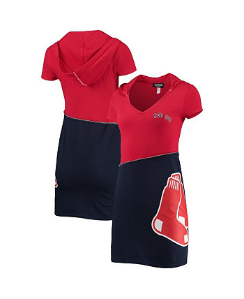 Женское красно-синее платье с капюшоном Boston Red Sox Refried Apparel