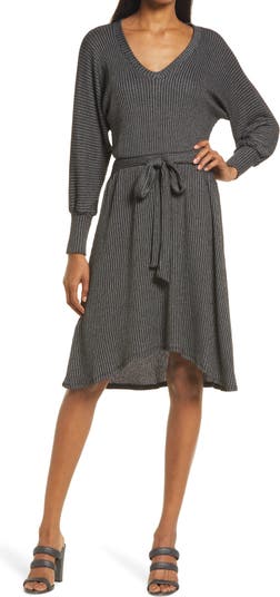 Платье-свитер в рубчик с завышенной талией и завышенной талией Fraiche By J