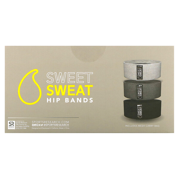 Набедренные повязки Sweet Sweat, серые, 3 полосы Sports Research