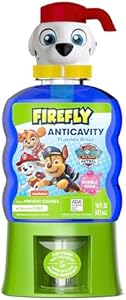 Firefly Kids Anti-Cavity Fluoride Rinse, Paw Patrol, Alcohol Free Formula, ADA Accepted, Helps Prevent Cavities, Bubble Gum Flavor, 16 Ounce Firefly