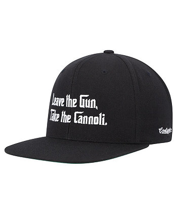 Мужская и женская черная шляпа «Крестный отец» Оставь пистолет, возьми шляпу Cannoli Snapback Contenders Clothing