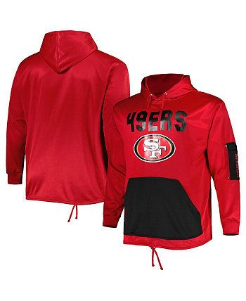 Мужской пуловер с капюшоном Scarlet San Francisco 49ers Big and Tall с логотипом бренда Fanatics