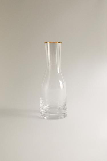 BOHEMIA CRYSTAL BOTTLE WITH A GOLDEN RIM Zara Home