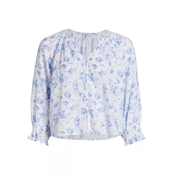 Блузка Mariah из смесового льна с цветочным принтом Rails