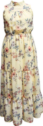 Ярусное платье макси с цветочным принтом Ava & Yelly
